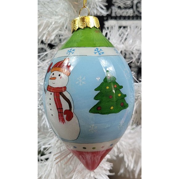 St Nicholas Square Hand Painted Blown Glass Penguin Christmas Ornament - Picture 3 of 12
